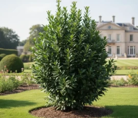 Evergreen shrub with large, glossy leaves. Grows quickly and is perfect for medium to tall hedges with a lush, classic look. 04.laurel (1)